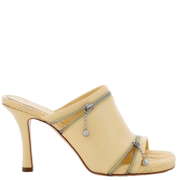 Burberry 85Mm Decorative-Zip Leather Sandals