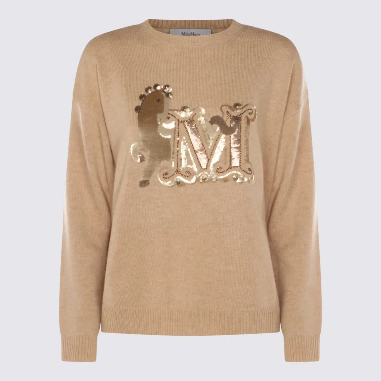 Max Mara Beige Wool Blend Top