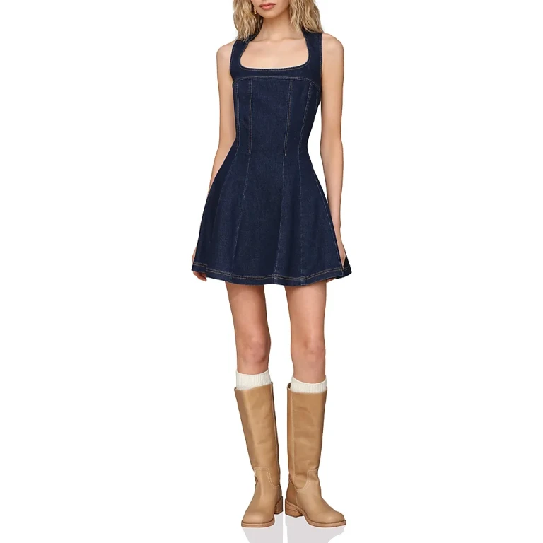 Avec Les Filles Panelled Fit & Flare Cap Sleeve Dress
