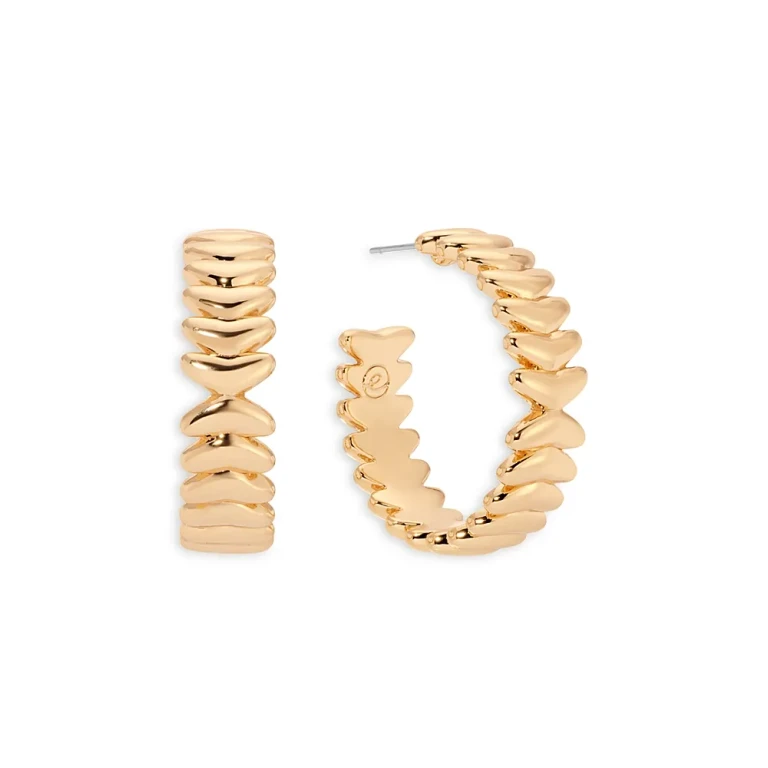 Ettika Metal Moderna Medium Half Hoop Earrings