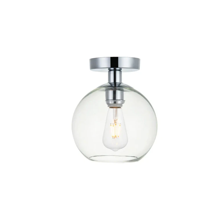 Chrome One Light Flush Mount from the BAXTER Collection