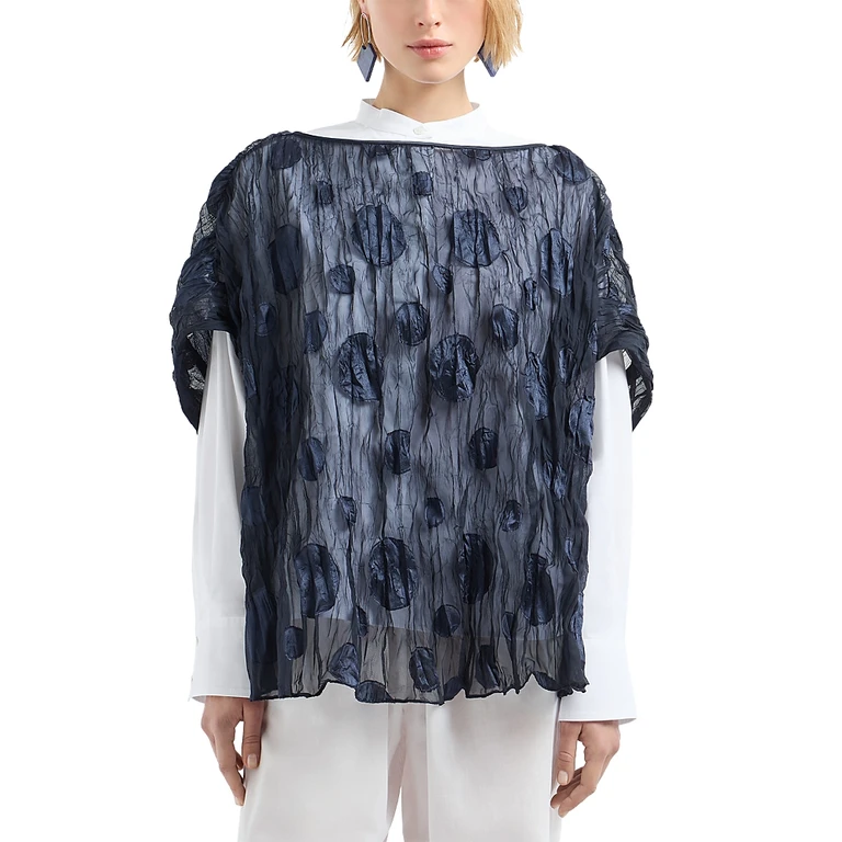Emporio Armani Gathered Jacquard Blouse