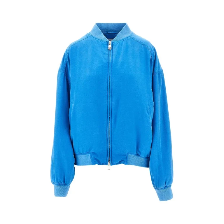 VERSACE Washed silk blouson jacket Woman 40