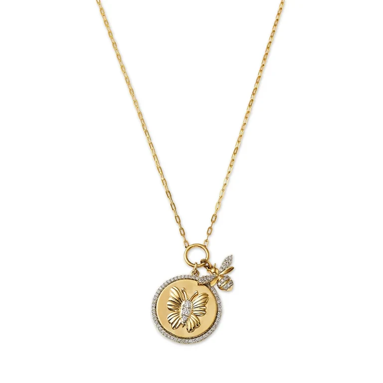 Bloomingdale's Diamond Multiple Charm Pendant Necklace in 14K Yellow Gold, 0.38 tcw