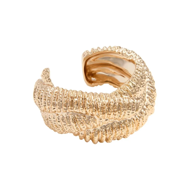 self-portrait Earrings textured Gold Twisted Cuff In Metallic