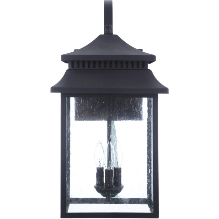 Dark Bronze Gilded Three Light Outdoor Wall Mount from the Crossbend Collection
