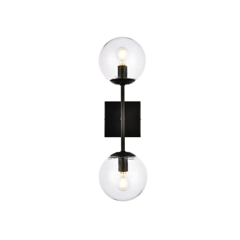 Black Two Light Wall Sconce from the Neri Collection