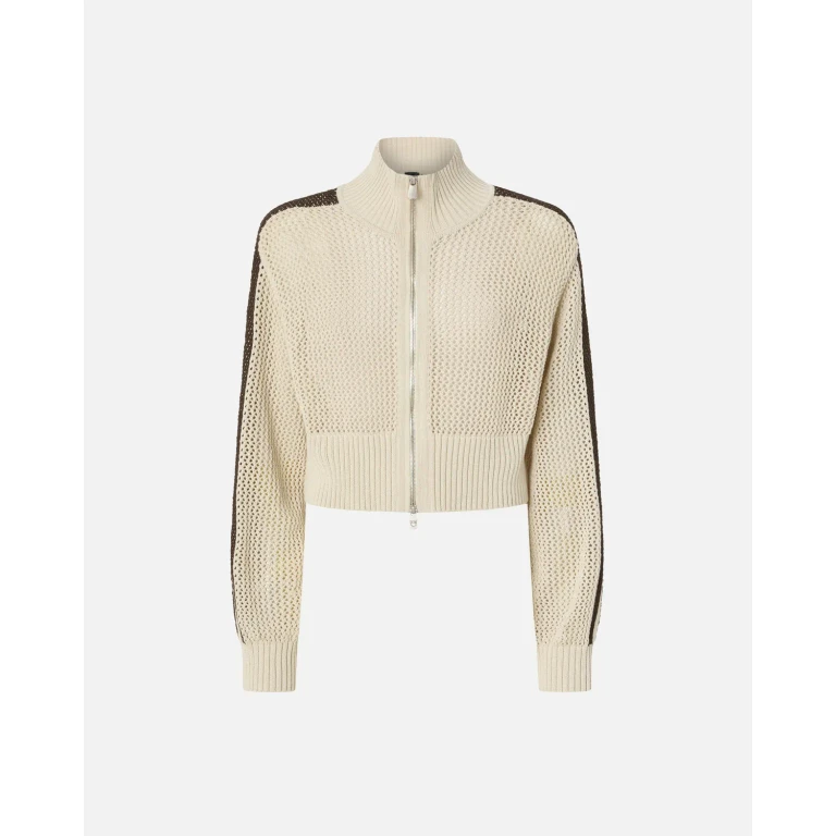 Pinko - Sweat-shirt cropped ajouré avec bandes - XS