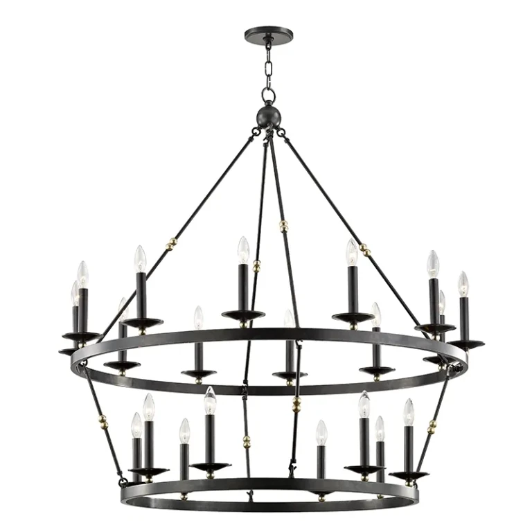 Aged Old Bronze 20 Light Chandelier from the Allendale Collection