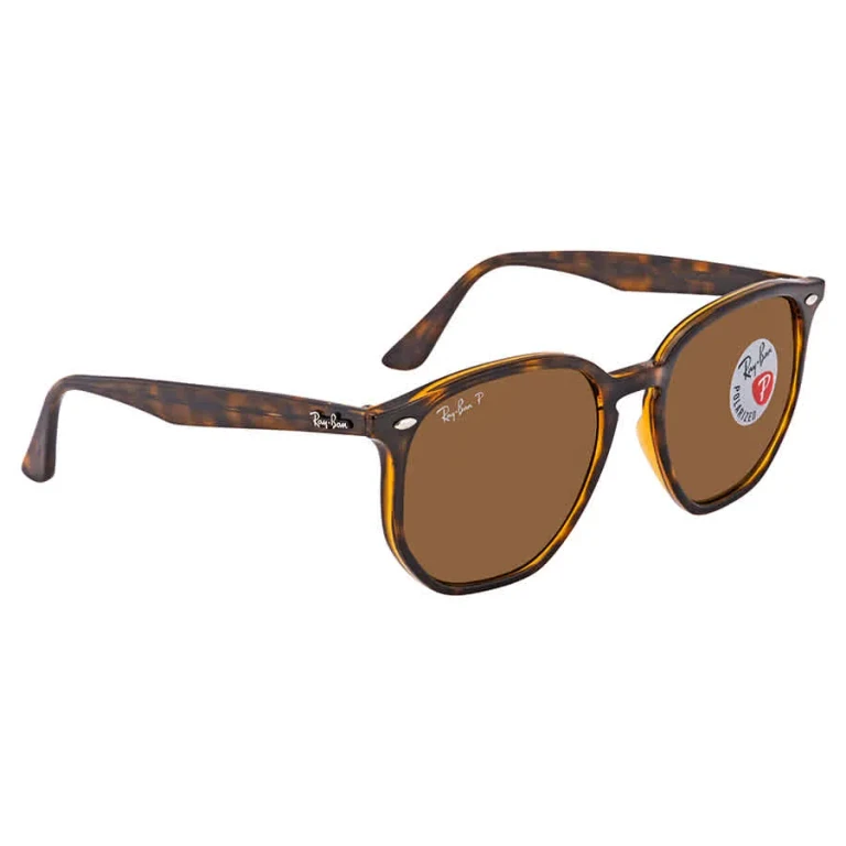 Ray Ban Polarized Brown Classic B-15 Hexagonal Sunglasses RB4306 710/8354