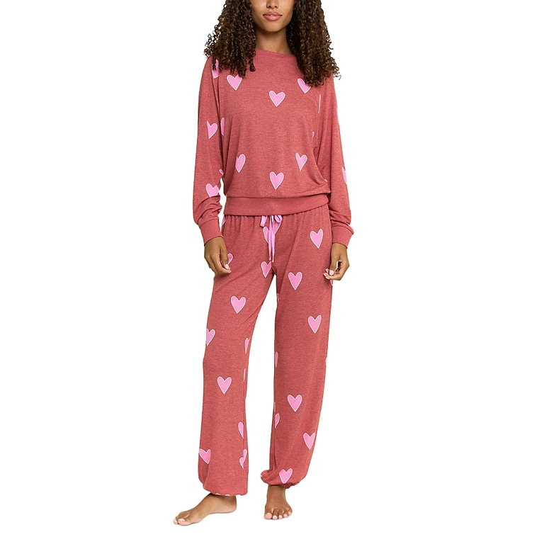 Honeydew Star Seeker Lounge Set in Cherry Hearts