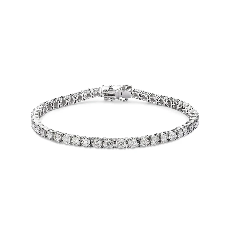 Diamond Tennis Bracelet in 14K White Gold, 4.0 tcw