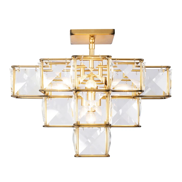 Calypso Gold Five Light Ceiling Fixture from the Cubic Collection