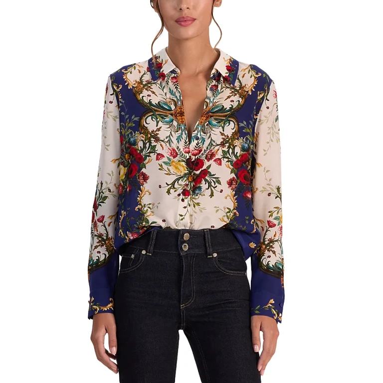 Alice and Olivia Willa Silk Blouse