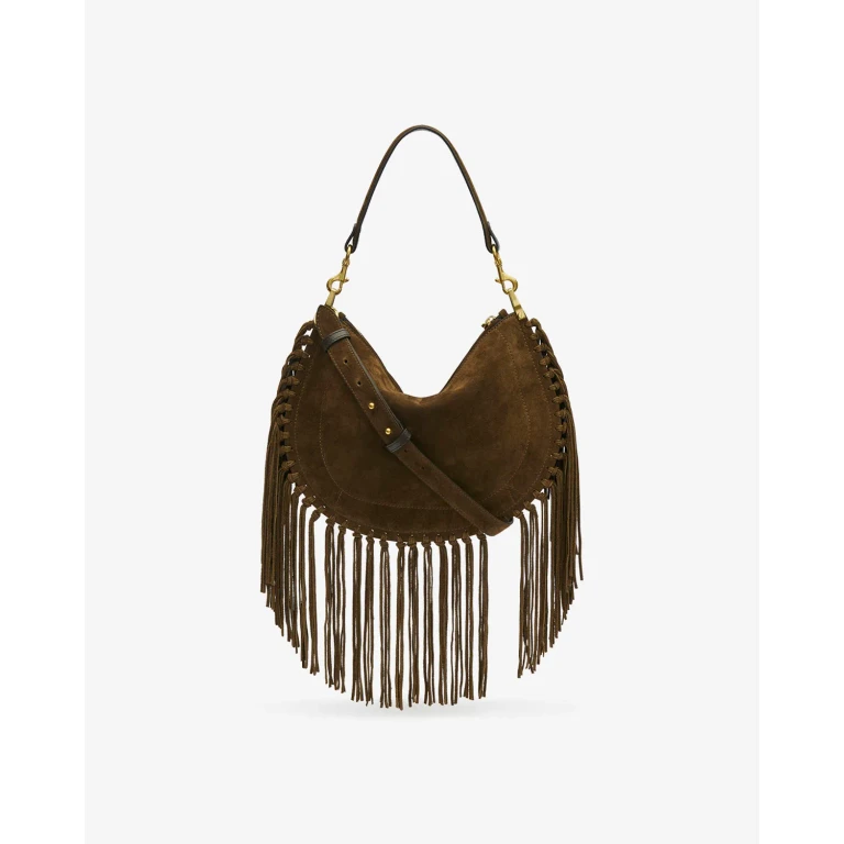 Sac Oskan Soft Zip Franges - Femme - Bronze - Isabel Marant