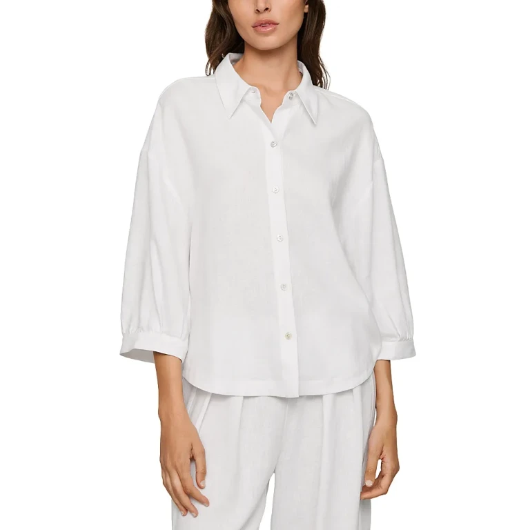 Eberjey Linen Blend Relaxed Fit Pajama Top