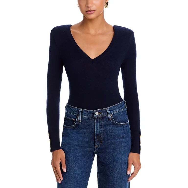 L'Agence Kolie Double V Neck Chain Back Top