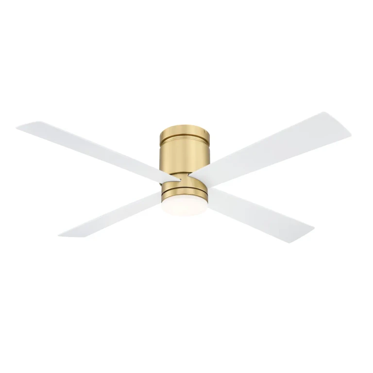 Fanimation Kwartet 52" LED Indoor Ceiling Fan in Brushed Satin Brass with Opal Frosted Glass