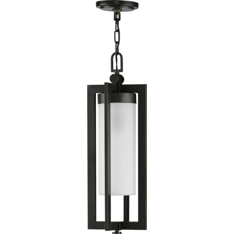 Oil Rubbed Bronze One Light Hanging Lantern from the Janssen Collection