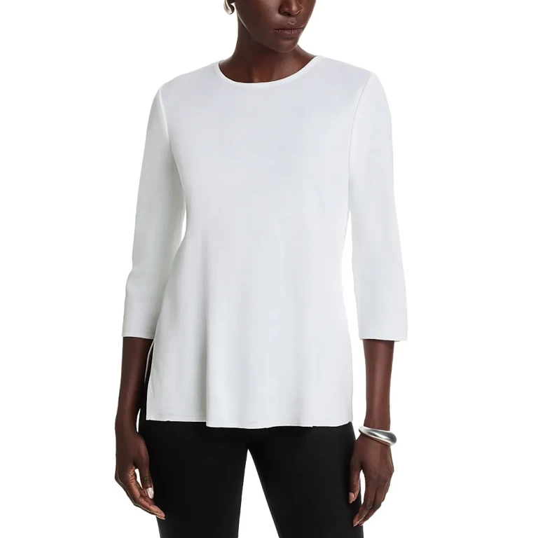 Misook Jewel Neck 3/4 Sleeve Top