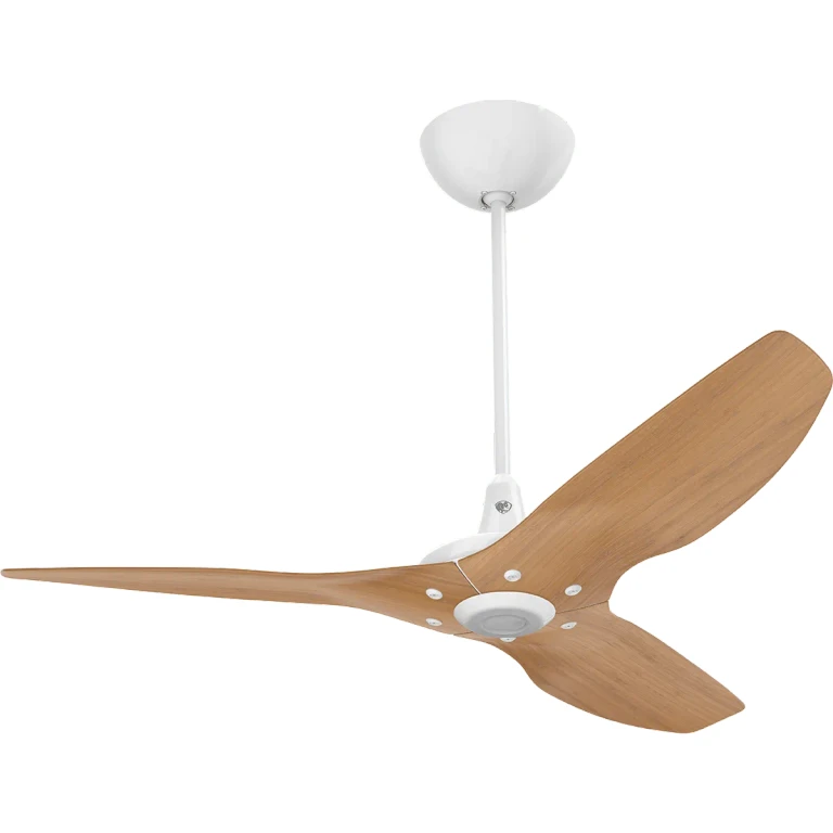 Big Ass Fans 52-In. Haiku Caramel Bamboo Smart Ceiling Fan - White / 32-In. Downrod Universal Mount