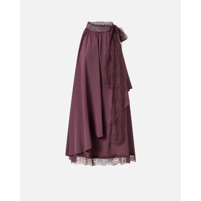 Pinko - Crêpe-de-Chine-Kleid mit Spitzeneinsätzen