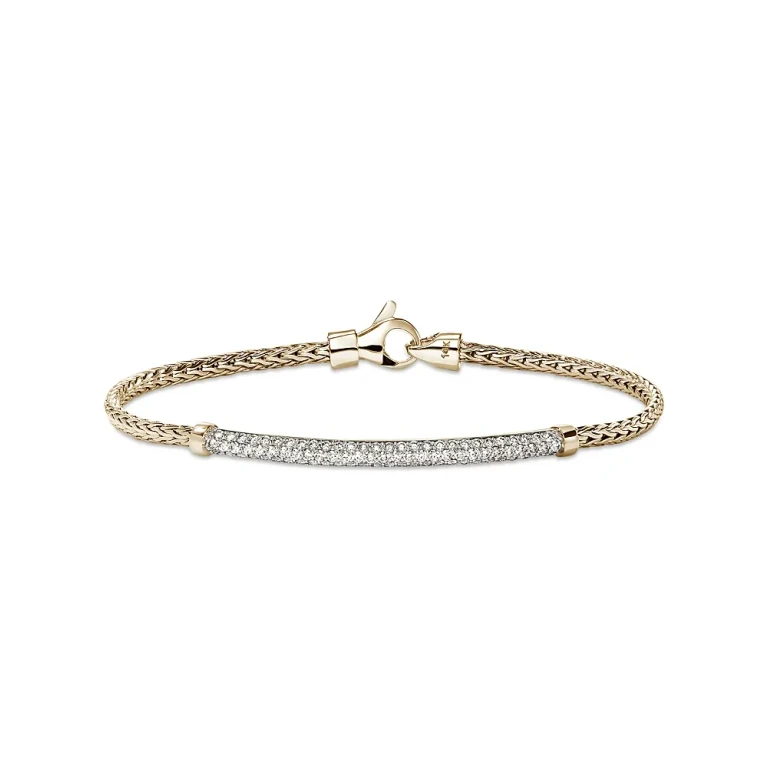 John Hardy 14K Yellow Gold Essentials Diamond Pave Link Bracelet