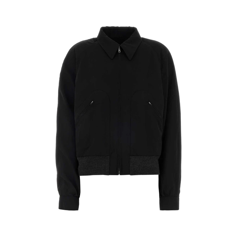 Maison Margiela Black Wool Bomber Jacket Exterior: Virgin Giubbini - Women