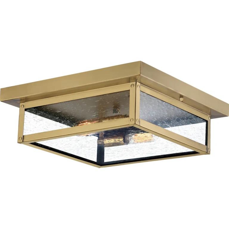 Westover 2-Light Outdoor Wall Lantern in Antique Brass