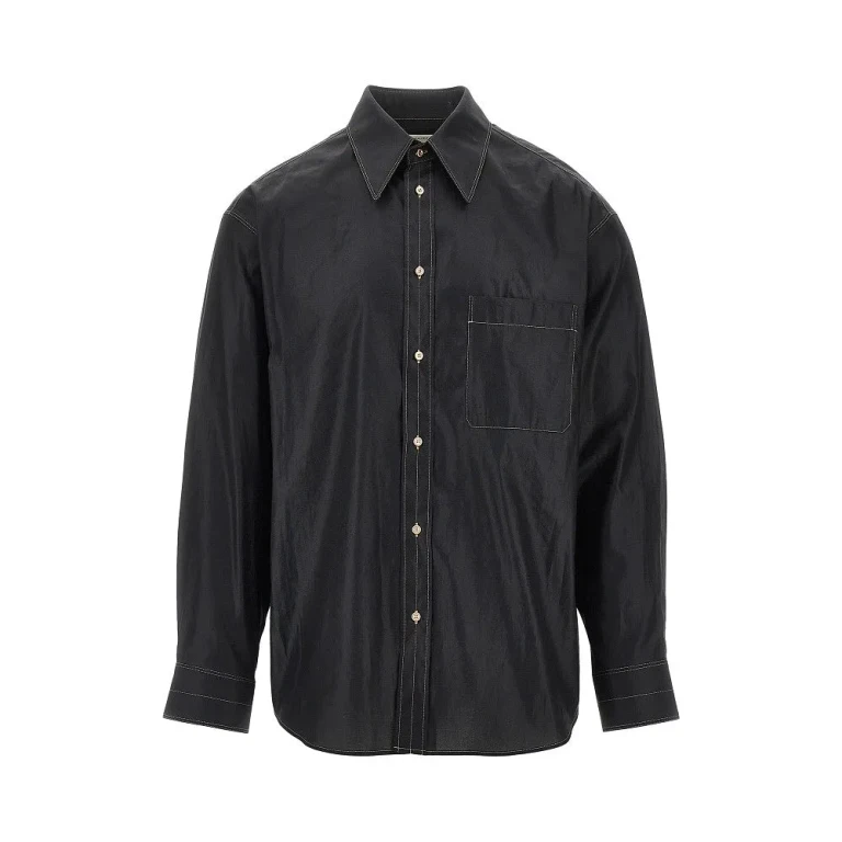 LEMAIRE Contrasting stitchings silk shirt Man 46