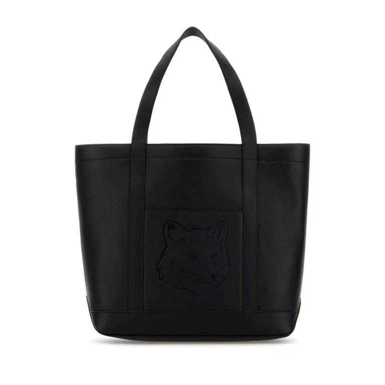 Bolsa de compras Alexander McQueen em couro preto