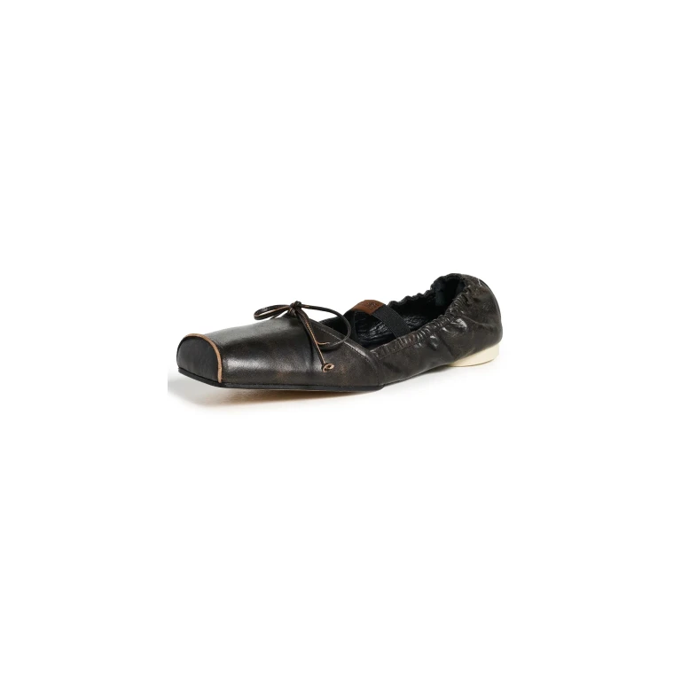 MM6 Maison Margiela Ballet Shoes Black/Doe Brown 37.5
