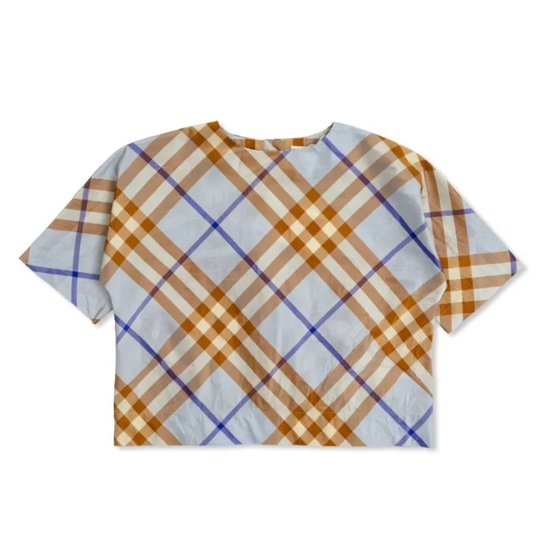Burberry Kids Noa Check Print Silk Shirt