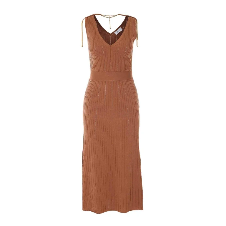 Elisabetta Franchi Robe Au Genou - Marron