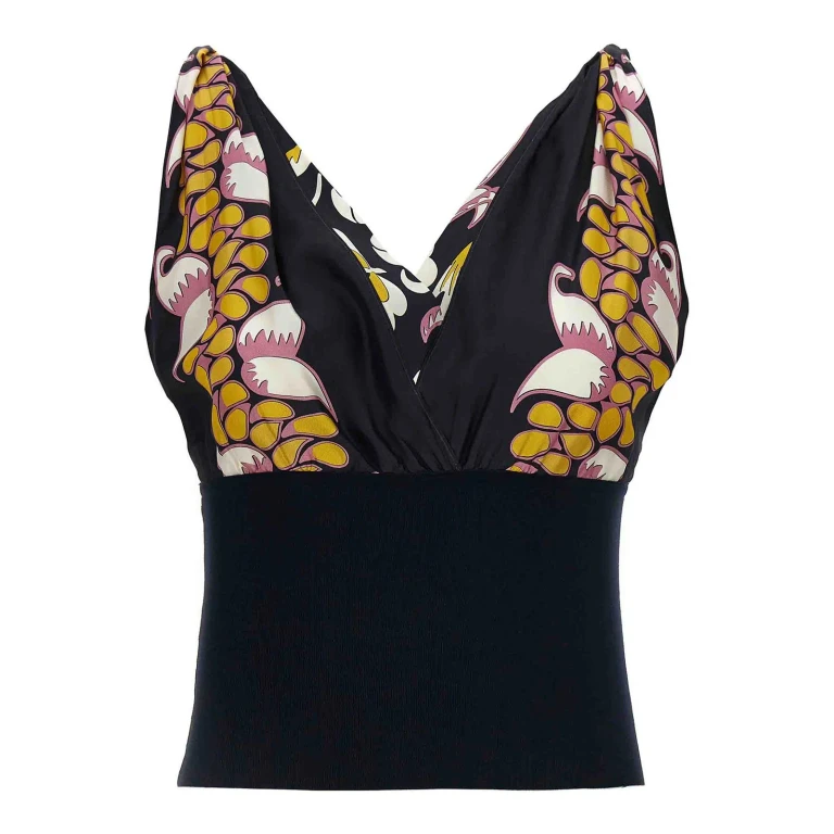 토리버치 프린트 실크 탑