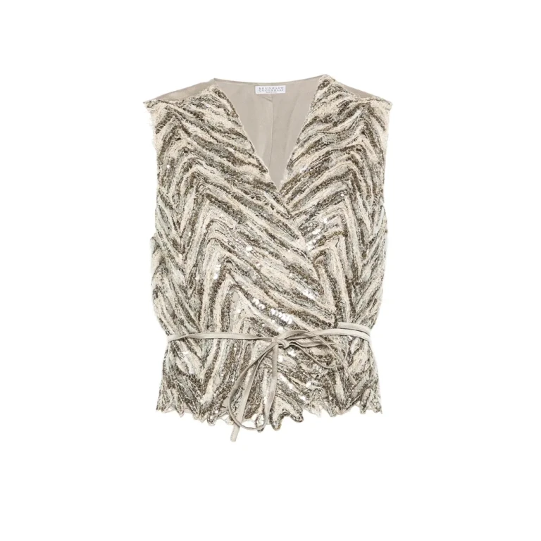 Maille Chevron à Sequins Brunello Cucinelli