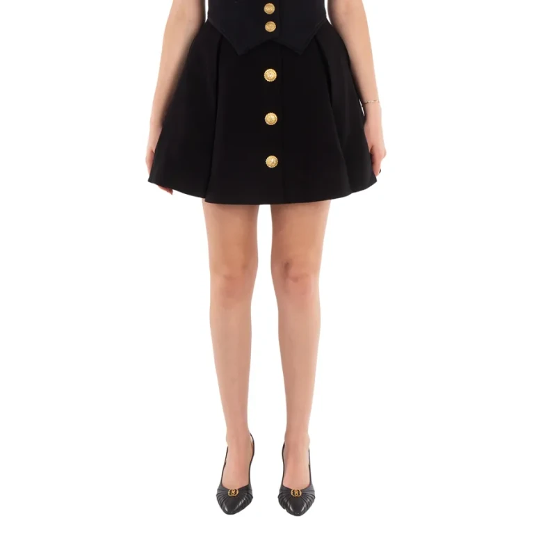Balmain Pleated Crepe Tulip Skirt