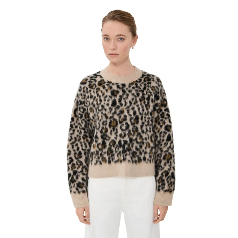 Nili Lotan Zamira Sweater Jute Leopard XS