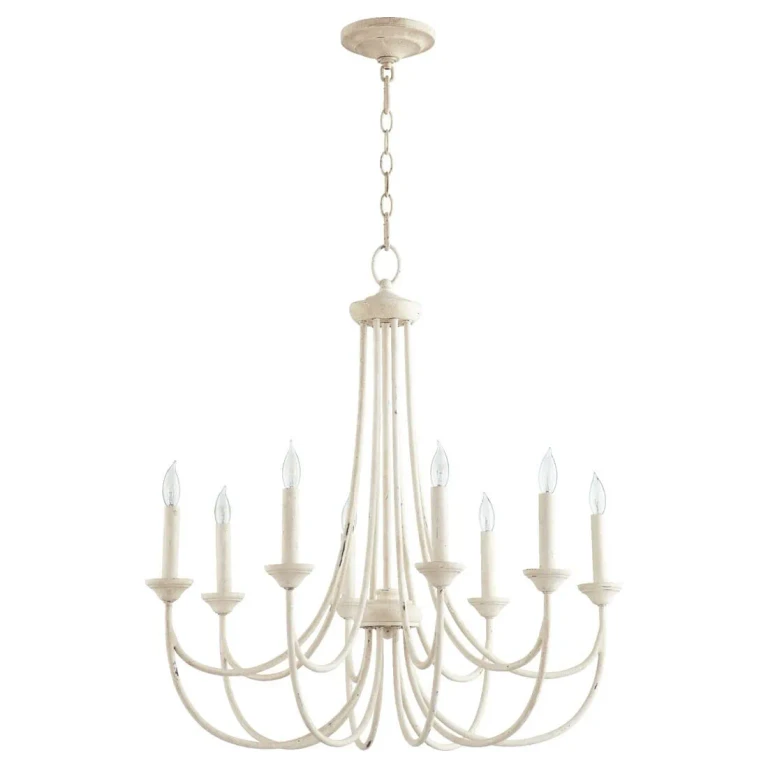 Quorum Brooks 8-Light 30" Transitional Chandelier in Persian White
