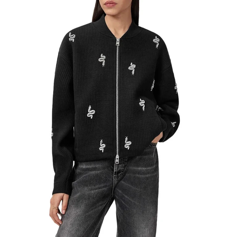 Allsaints Rhea Bea Embellished Bomber Jacket