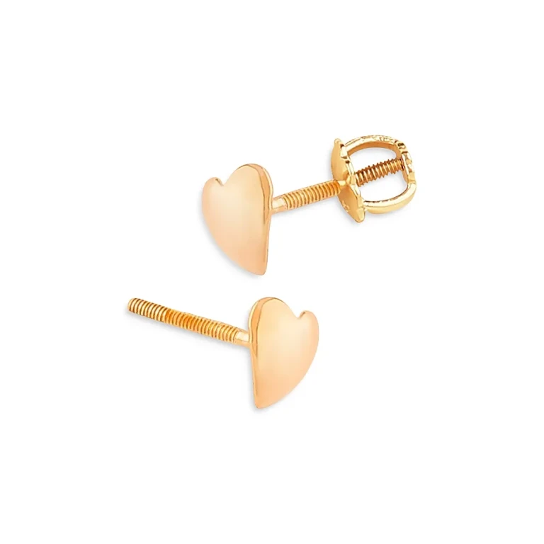 Children's Polished Heart Mini Stud Earrings in 14K Yellow Gold