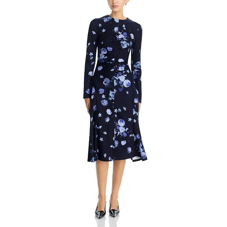 Erdem Ruched Midi Dress