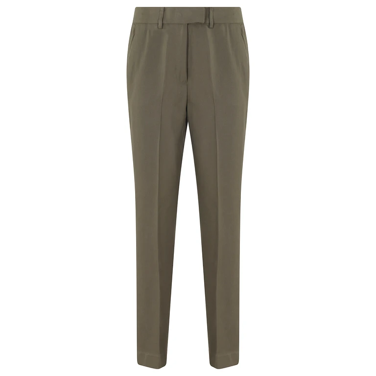 Federica Tosi Pantalone New York In Canvas Green Pantaloni - Women