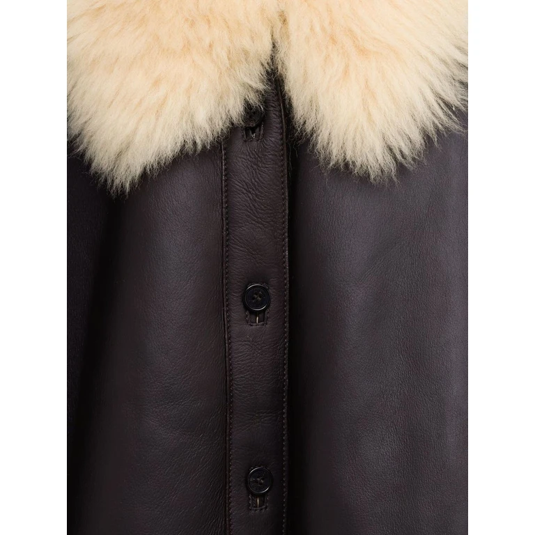 Acne Studios Jackets Marrone Scuro Lamb Leather - Women