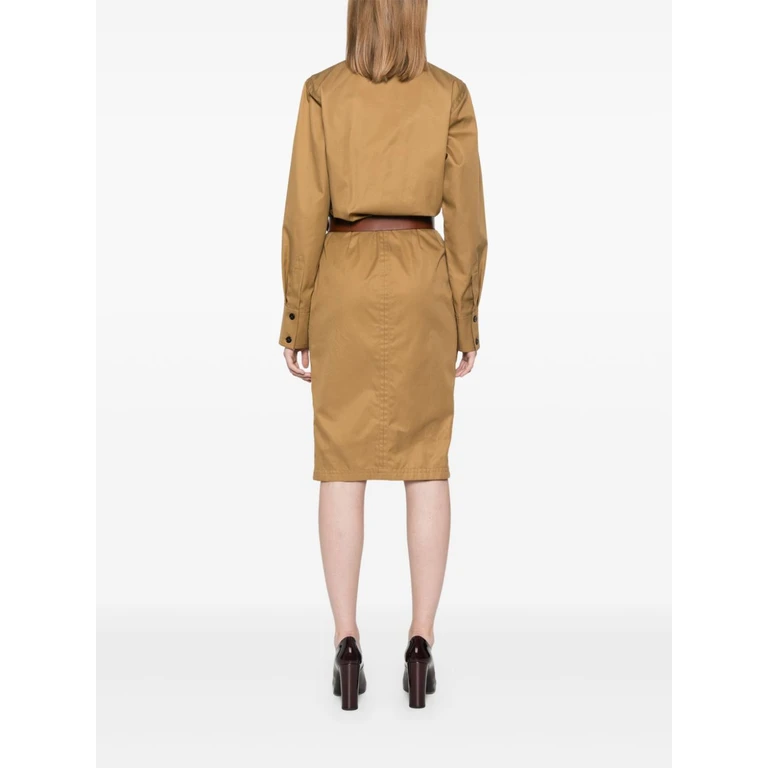 Saint Laurent Dresses Camel Cotton - Women