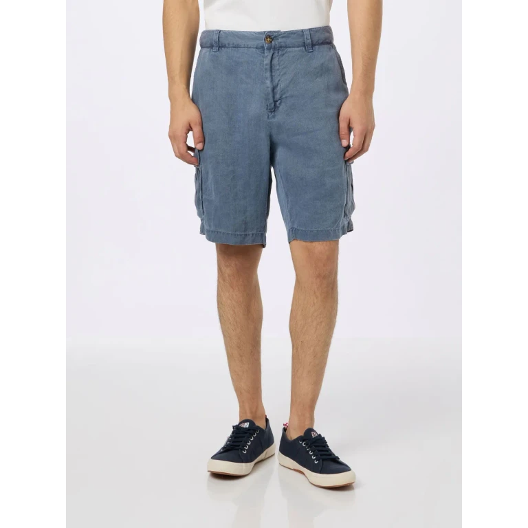 MC2 Saint Barth Rodi Navy Blue Linen Bermuda Shorts