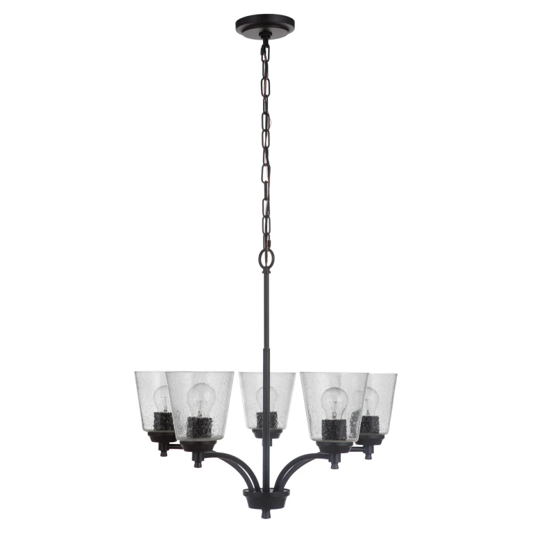 Tyler 5-Light Transitional Chandelier in Flat Black