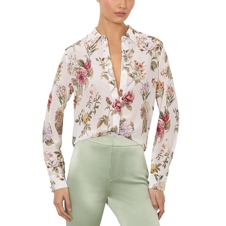 Alice and Olivia Willa Silk Top