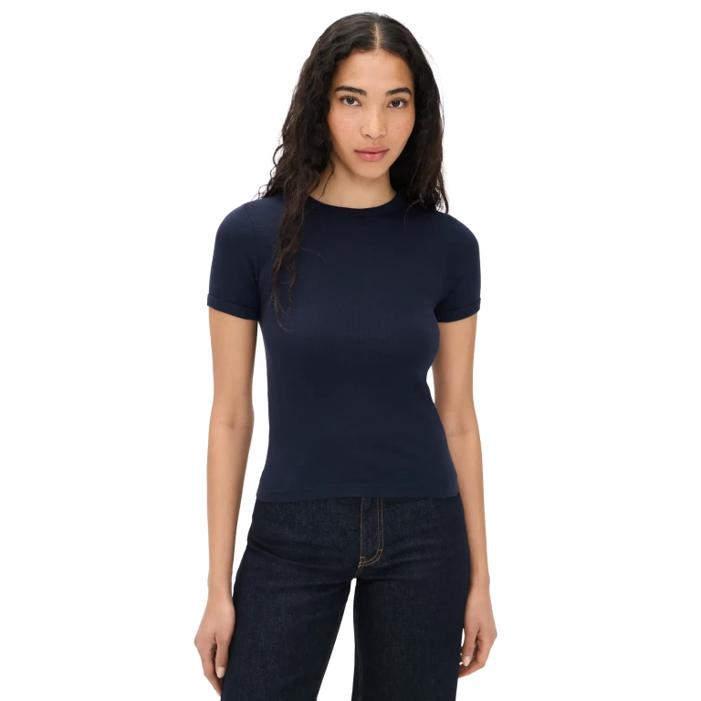 Enza Costa Supima Cotton New Classic Long Sleeve Tee Stone S