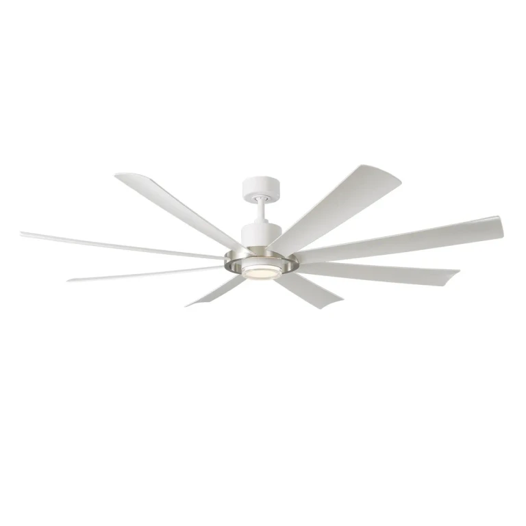 Brushed Nickel Matte White 72" Ceiling Fan from the Aura Collection